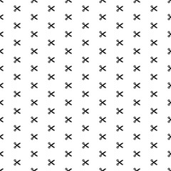 Square seamless background pattern from geometric shapes. The pattern is evenly filled with big black scissors symbols. Vector illustration on white background