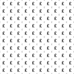 Square seamless background pattern from black lira symbols are different sizes and opacity. The pattern is evenly filled. Vector illustration on white background