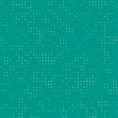 Abstract seamless geometric pattern. Mosaic background of white triangles. Evenly spaced small shapes of different color. Vector illustration on teal background