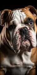 Obraz premium Bulldog portrait, generative ai