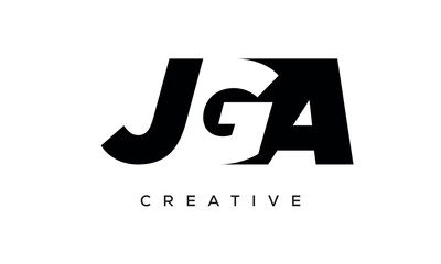 JGA letters negative space logo design. creative typography monogram vector