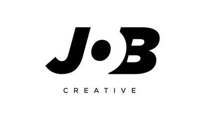JOB letters negative space logo design. creative typography monogram vector
