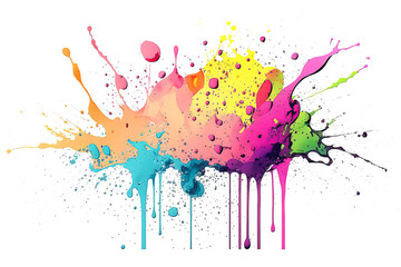Fototapeta premium Watercolor paint splashes transparent, Generative AI