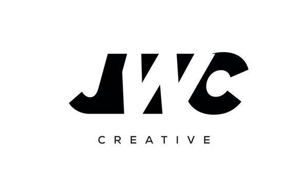JWC letters negative space logo design. creative typography monogram vector