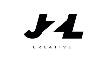 JZL letters negative space logo design. creative typography monogram vector