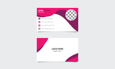 Creative and simple name card template with photo.