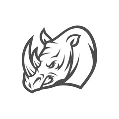 Rhino head mascot esport logo template, Rhino logo design vector