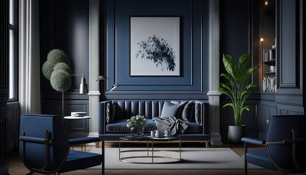 Navy Wall Interior Design Images – Browse 23,059 Stock Photos, Vectors ...