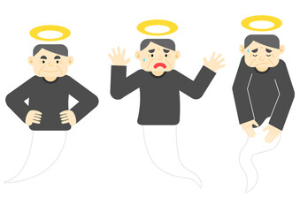 おじいさんの幽霊表情セット※Affinity Designer作成svgファイル