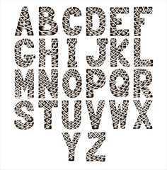 Watercolor alphabet. Vector (23)