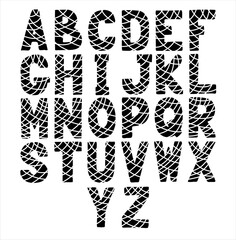 Watercolor alphabet. Vector (21)
