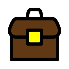 Briefcase icon line isolated on white background. Black flat thin icon on modern outline style. Linear symbol and editable stroke. Simple and pixel perfect stroke vector illustration