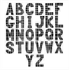 Watercolor alphabet. Vector (14)