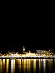 night view of Budapest city at Danube river