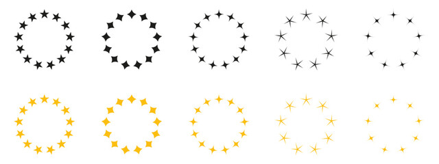 Stars in circle icon vector.  Isolated on white background vector illustration.  EPS 10