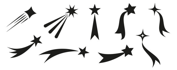  Falling stars set. Stars vector icon  Vector isolated set. EPS 10