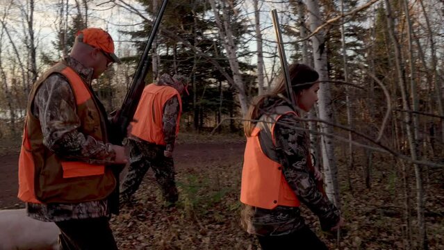 Grandpa, son, and daughter grouse hunting adventure