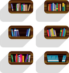 Bookshelves vector illustration