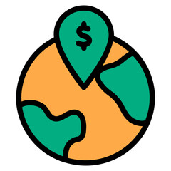 money location filled line icon