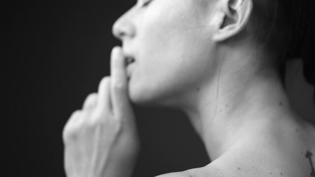 Slow motion contemporary dancer movement hands express