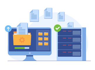 File transfer. Files transferred encrypted form. Program for remote connection between two computers. Full access to remote files and folders. Data Center concept based. Business organization.