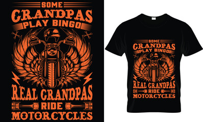 some grandpas play bingo real grandpas ride motorcycles t shirt design template.