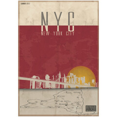 city illustration for print