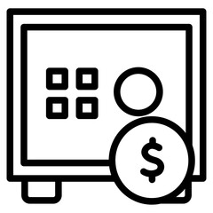 money vault line icon