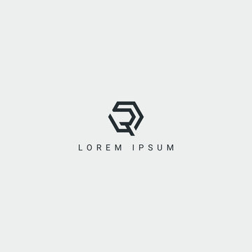 Awesome creative trendy letter QR RQ initial based icon logo.
