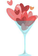 heart in martini glass