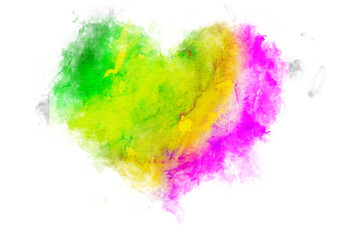 Fototapeta premium Watercolor Heart graffiti, Heart drawing with watercolor, Colorful Heart drawing, love, heart, valentine, Smoke heart 