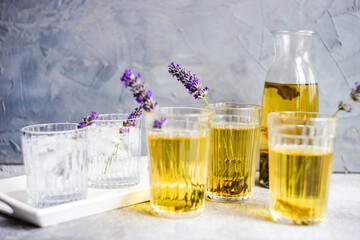 Summer alcoholic cocktail with lavender