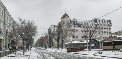 Obraz premium Deribasovskaya street in Odessa, Ukraine