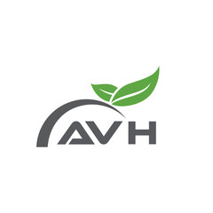 AVH letter nature logo design on white background. AVH creative initials letter leaf logo concept. AVH letter design.
