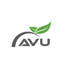 AVU letter nature logo design on white background. AVU creative initials letter leaf logo concept. AVU letter design.
