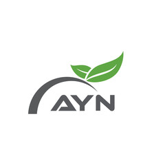 AYN letter nature logo design on white background. AYN creative initials letter leaf logo concept. AYN letter design.
