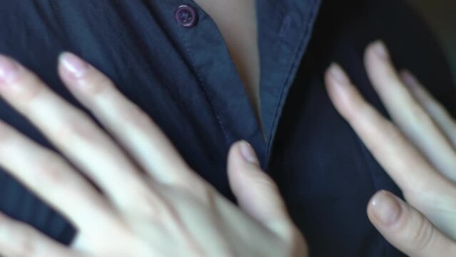 Wife Unbuttoning Shirt Man Slow Motion