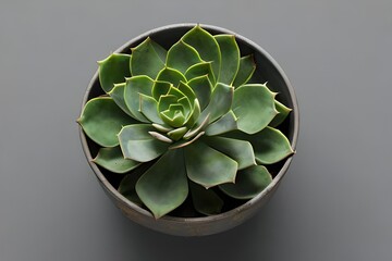 plant in a pot/ top view/ green plant