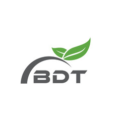 BDT letter nature logo design on white background. BDT creative initials letter leaf logo concept. BDT letter design.