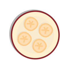 Hand drawn dumplings. Asian food. Cartoon design food element. Street food.