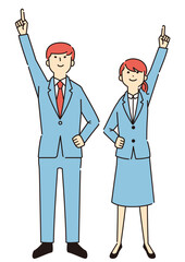 就活　スーツ　ポーズ　男女