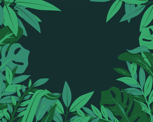 Cartoon tropical foliage background