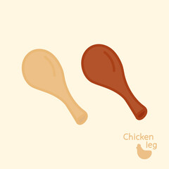 Fototapeta premium Hand drawn chicken leg. Asian exotic food. Cartoon design food element. Street food.