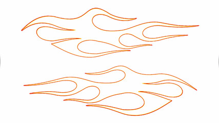Fire flames on a white background. Isolate. Vector illustration.