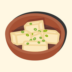 Agedashi Tofu japanese food hand drawn food vector illustration