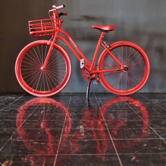 Fototapeta premium Red bicycle ready for a ride