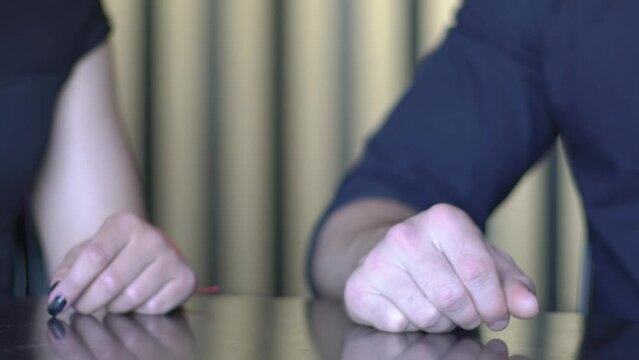 Hands Clinks Glasses With Red Vine 