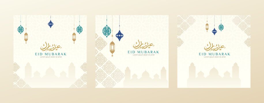 Mosque with Islamic ornaments template. Design concept of ramadan kareem, iftar, isra miraj, eid al fitri, eid al adha, muharram, copy space text, illustration.
