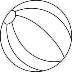 Hand drawn beach ball icon. Vector illustration, doodle style. Isolated on a white background.
