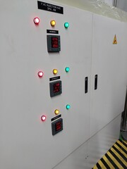 Electric measuring devices and switches are located on panels